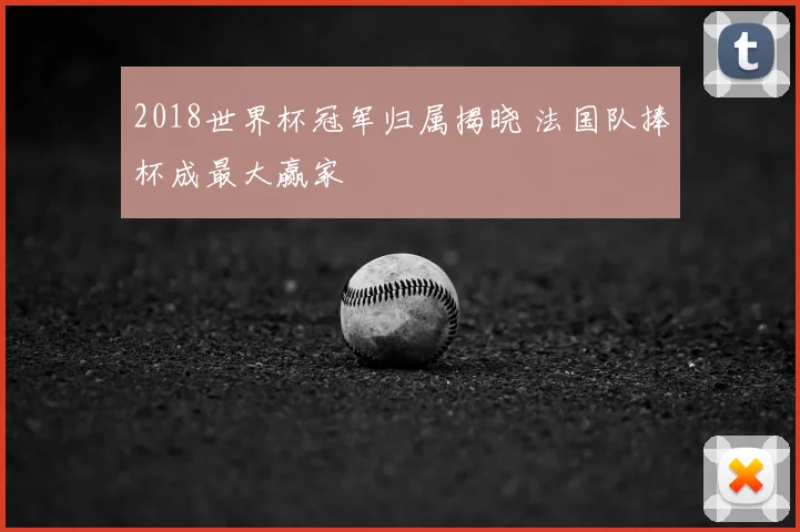 2018世界杯冠军归属揭晓 法国队捧杯成最大赢家
